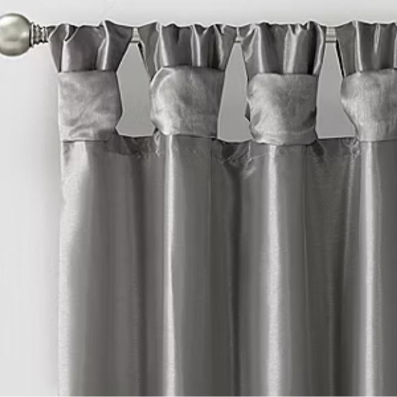 Madison Park Natalie Twisted Tab LightFiltering Top Single CurtainPanel charcoal - Picture 5 of 5